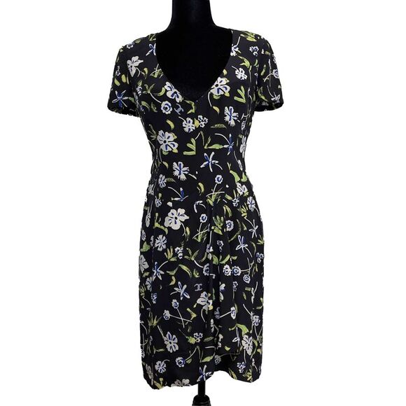 CHANEL - Vintage 97P Silk Floral Dress - Black Printed - Picture 6 of 8